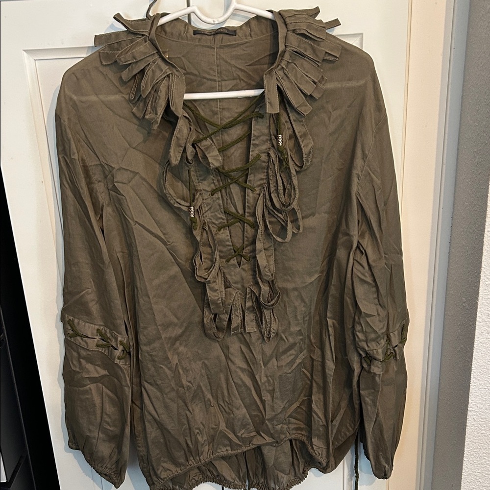 Roberto Cavalli Khaki Blouse